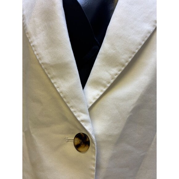 Lafayette 148 New York Womens White Cotton Linen Blazer Jacket Size 18 - Picture 5 of 6